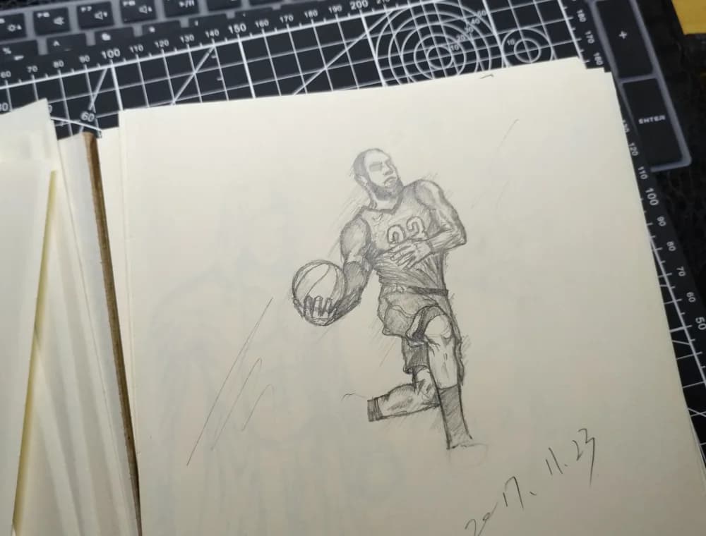 运球人物的动作速写